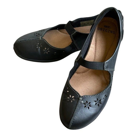 Earth Origins Black Perforated Florence Mary Jane Comfort Walking Shoes Size 7 - Picture 9 of 14